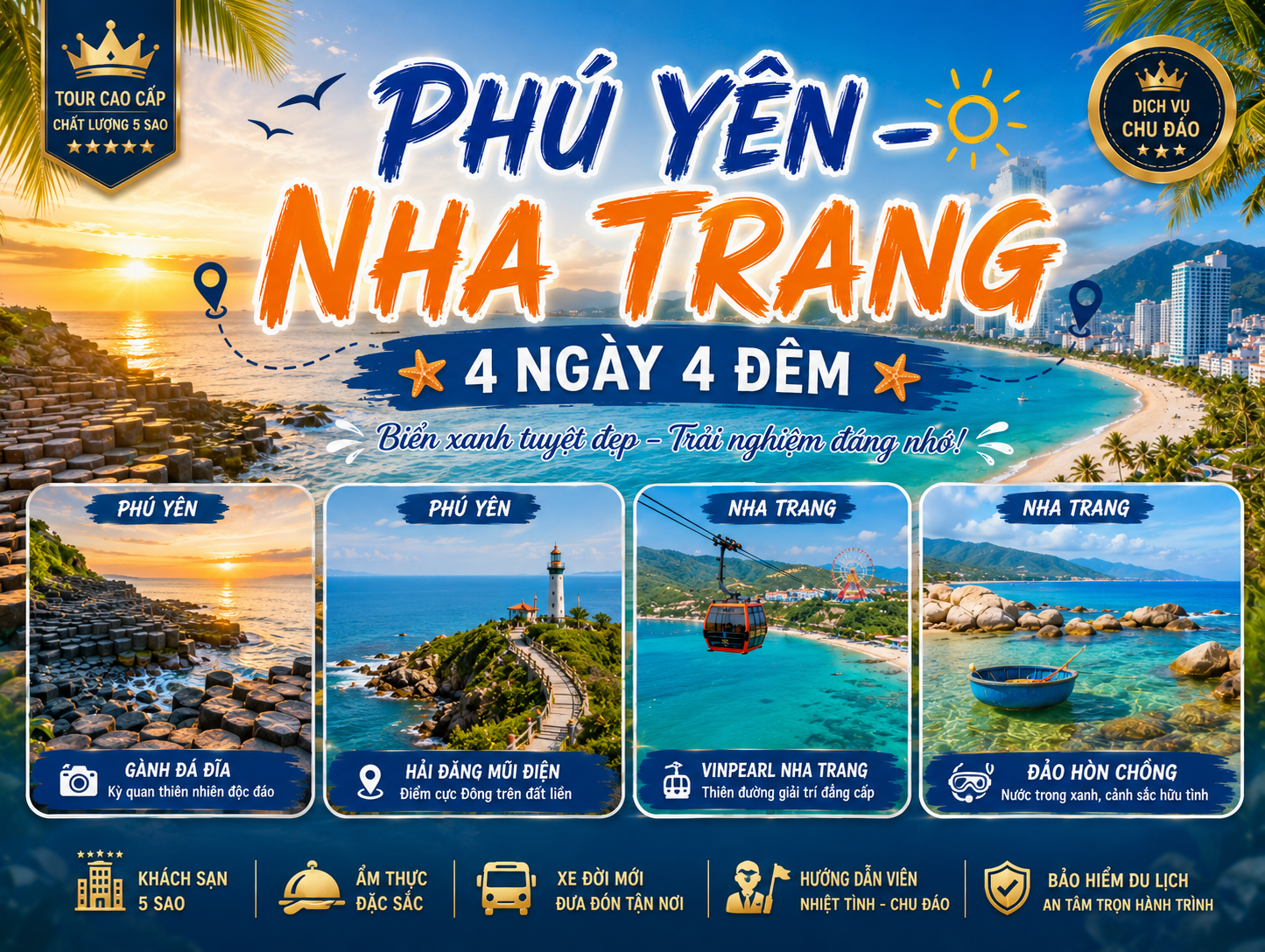 TOUR PHÚ YÊN – NHA TRANG 4N4Đ – NGHỈ DƯỠNG ĐẲNG CẤP, GALA HOÀNH TRÁNG